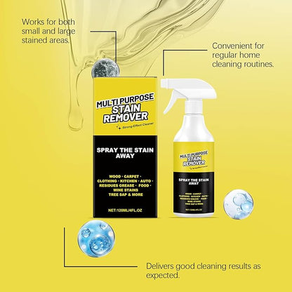 Multi Purpose Stain Remover, A powerful cleaner for kitchens, Kitchen Multi-purpose Foam Cleaner Spray, Fast Acting Cleaner for Kitchen Countertops, Floors, Toilets, Cars (1, 120ML)