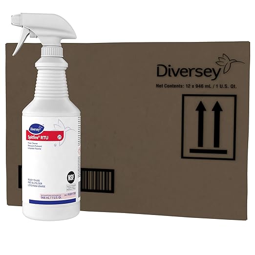 Spitfire 95891789 RTU Power Cleaner, Heavy Duty Degreaser for Shops & Kitchens, Pine Scent, Ready-to-Use Capped, 32-Ounce (Pack of 12 with 12 Spray Nozzles) Discontinued