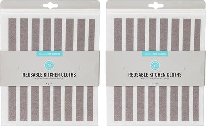 Martha Stewart Swedish Kitchen Absorbent Sponge Dish Cloths, Stripes, 8 Count