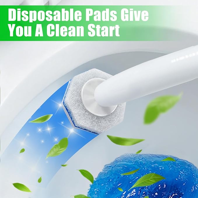 30 Count Toilet Wand Refills for Clorox, 4X Cleaning Power Toilet Bowl Cleaner Refill Pads for Clorox Wand System, Disposable Toilet Brush for Bathroom Cleaning，Light Scent