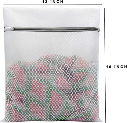 10 Pcs Laundry Bags Mesh Wash Bags, Premium Durable Double-Layer Honeycomb Mesh Laundry Bags for Delicates 12 x 16 Inches