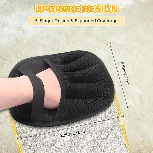 Pet Hair Removal Glove for Dogs & Cats, 2025 Newly Upgraded Five-Finger Electrostatic Pet Hair Gloves, Pet Hair Remover Tool for Clothing, Couch, Carpet, Car Seat（1 Pack Black）
