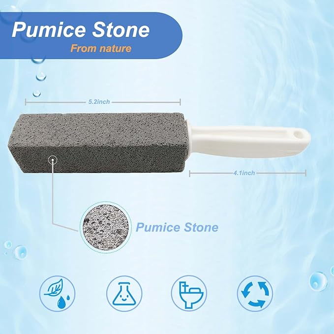 Pumice Stone for Toilet Bowl Cleaning with Handle Pumice Toilet Stone 4 Pack