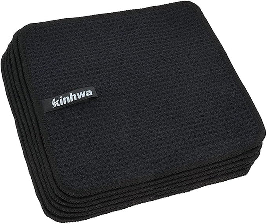 KinHwa Waffle Kitchen Towels for Washing Dishes Dish Cloths for Washing Dishes Microfiber Dish Towels for Kitchen Ultra Soft Absorbent Quick Drying 8inch x 8inch 6 Pack