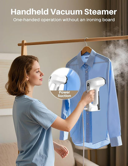 Sweepulire Vacuum Steamer for Clothes, 3500Pa Suction Handheld Clothes Steamer, 3 Modes, LED Display, Portable Travel Steamers for Clothes, Steaming & Ironing 2 In 1, 160ml Water Tank (for 110-120V)