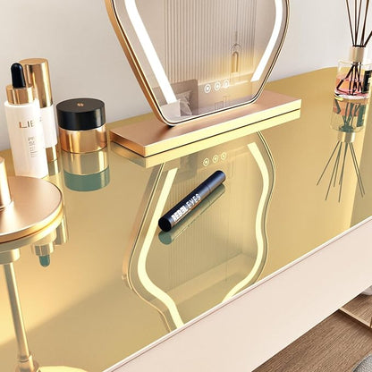 Wallercity Glossy Gold Mirror Stickers Peel and Stick Mirror Wallpaper for Countertops Dresser Crafts Metallic Mirrors Contact Paper for Walls Table 24''x118'' Flexible Non-Glass Vinyl Adhesive Sheets