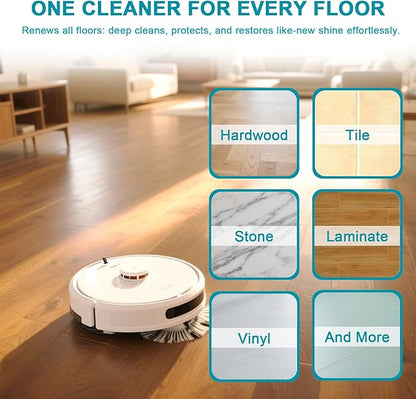 200X Concentrated Floor Cleaning Solution for All Robot Vacuum and Mop, Wet Dry Vacuums Compatible with Eufy, Roborock, Roomba, Tineco, Bissell, Shark, 29.76 fl oz Makes 47 Gallon Cleaner(Ocean Scent)