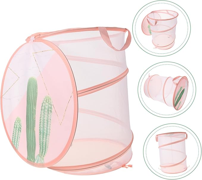 Alipis Mesh Laundry Hamper Handle Foldable Storage Basket for Clothes Toys and Household Items Lightweight Organizer for and Convenient Use