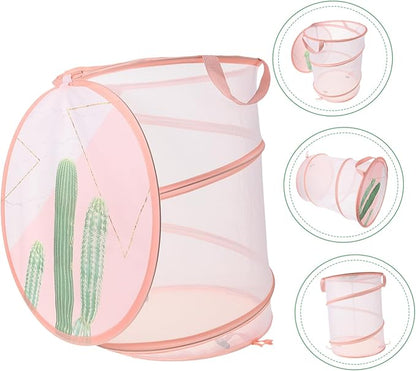 Alipis Mesh Laundry Hamper Handle Foldable Storage Basket for Clothes Toys and Household Items Lightweight Organizer for and Convenient Use