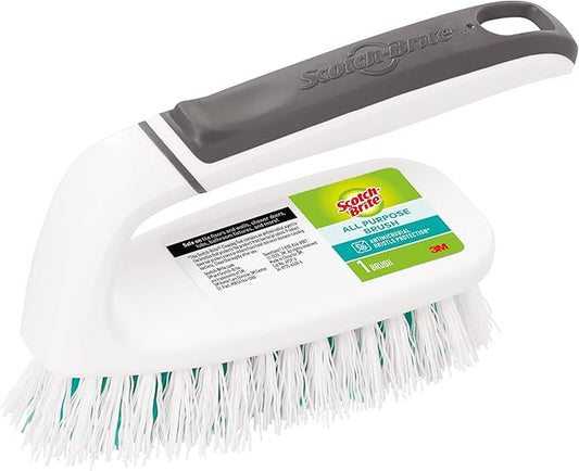 Scotch-Brite All Purpose Brush, For Tile Floors and Walls, Shower Doors, Tubs, Bathroom Fixtures, and More, 6 Count