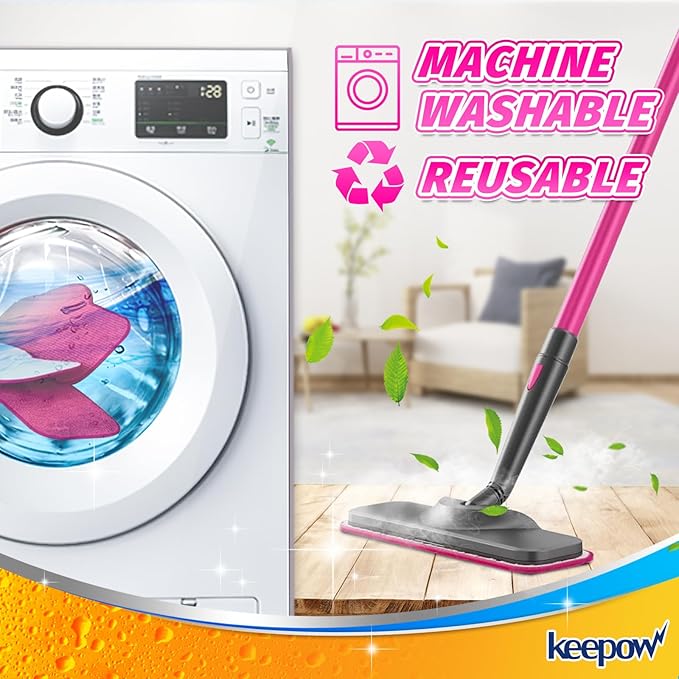 KEEPOW 10 Pack Microfiber Steam Mop Pads Compatible with Schenley Steam Mop Cleaner, Washable and Reusable Replacement Mop Pads Accessoriess Fit for Steam Mop SLFCSM064 & SLFCSM063