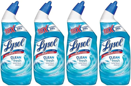 Lysol Clean & Fresh Toilet Bowl Cleaner, Ocean Fresh, 24 oz (Pack of 4)