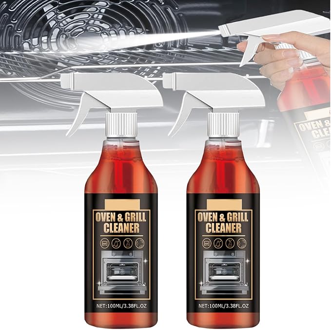 Oven And Grill Cleaner,Stovetop Cleaner,Heavy Duty Oven And Grill Cleaner Spray,For Stovetops, Grates, Stainless Steel- Removes Grease, Burnt-On Food & Grime (2PC)
