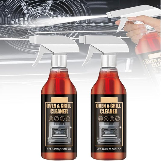Oven And Grill Cleaner,Stovetop Cleaner,Heavy Duty Oven And Grill Cleaner Spray,For Stovetops, Grates, Stainless Steel- Removes Grease, Burnt-On Food & Grime (2PC)