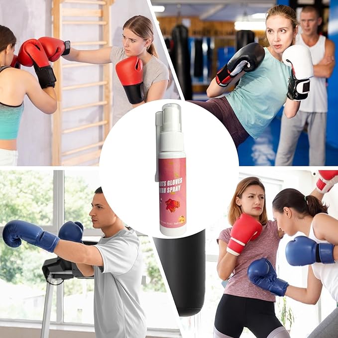 Boxing Glove Deodorizer 30ml, Gym Bag Freshener Spray for Work Boots, Athletic Gear, Gloves, Clothes, Helmets, Shoes, Hockey Equipment, Sports Use