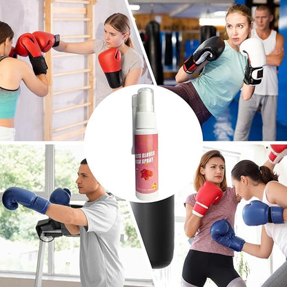 Boxing Glove Deodorizer 30ml, Gym Bag Freshener Spray for Work Boots, Athletic Gear, Gloves, Clothes, Helmets, Shoes, Hockey Equipment, Sports Use