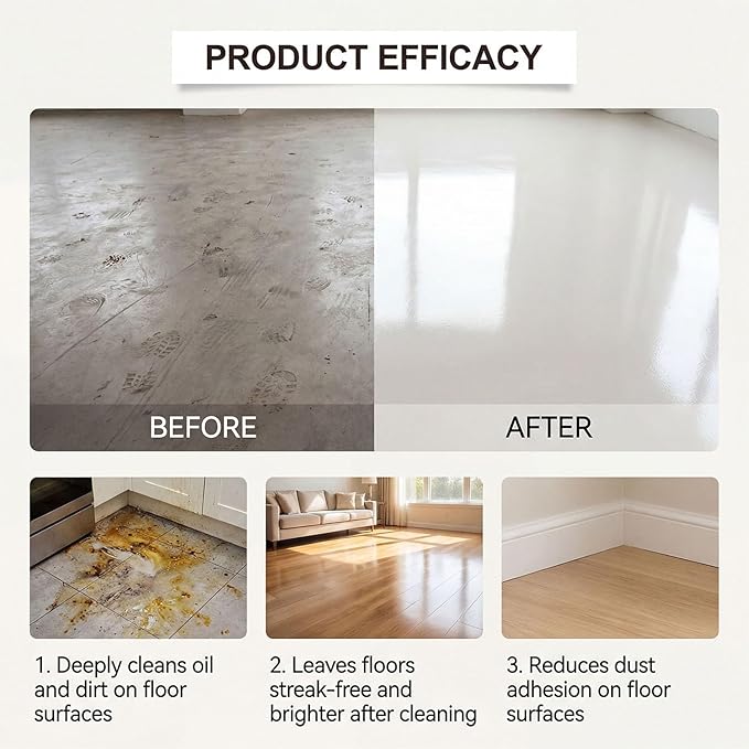 Floor Cleaning Tablets, 12pcs Pre-Measured Dissolvable Mopping Tablets with Fresh Lemon Scent, Multi-Surface Hard Floor Cleaner (2pcs)