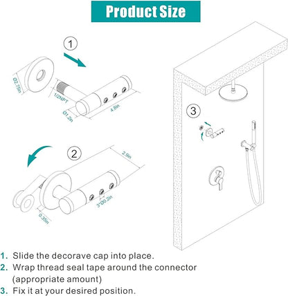 SKOWLL Shower Body Jets High Pressure Shower Heads Massage Jet Wall Mount Sprayer, 360° Rotation Full Body Shower, Powerful Jets, Matte Black