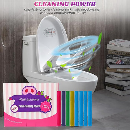 Multi-functional Deodorizing Toilet Cleaning Sticks, Toilet Bowl Cleaners Drop In Tank, Toilet Tank Cleaner Cleaning Perfume Stick for Bathroom Home Use, Long-Lasting Freshness(2sets, 16 pcs)