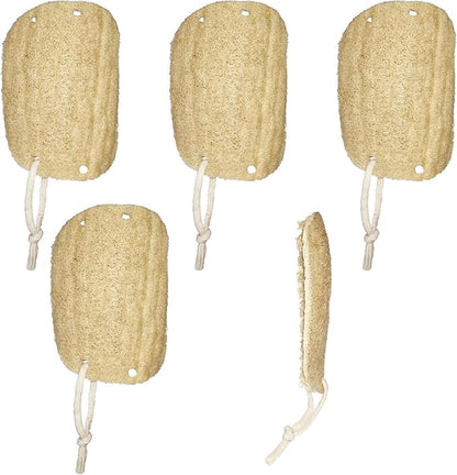 Natural Loofah Dish Sponges 5 Pack, Reusable Kitchen Scrubbers for Dishes, Pots and Pans, Non Scratch Plant-Based Scrubbing Pads for Dishwashing and Household Cleaning