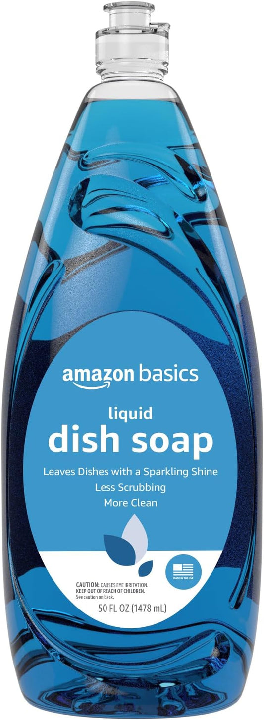Amazon Basics Dish Soap, Fresh Scent, 50 fl oz, Pack of 1, Packaging May Vary