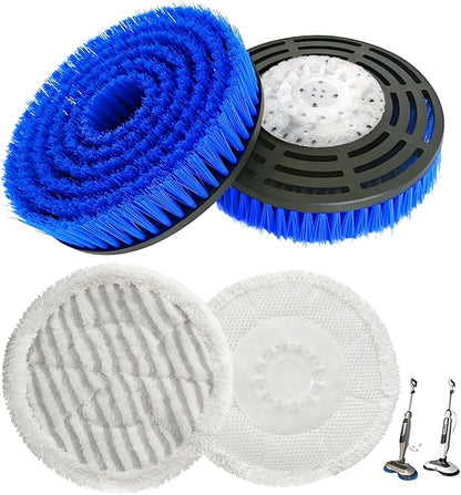 4 Pack Upgraded Steam Mop Replacement Brush Heads for Shark Steam Mop Pads - Deep Cleaning & Scratch-Free for Hardwood & Tile Floors - Compatible with S7000, S7001, S8201, S7201, S8001 Series