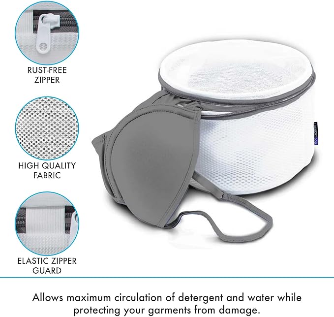 Laundry 360 2 Pack Bra Wash Bag | Laundry | Washing and Drying | Holds 4 Full Size Bras | Panties | Socks| Micro Mesh Fabric