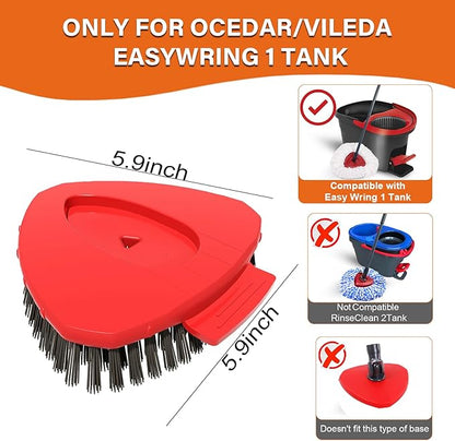Scrub Brush Mop Head Replacement Compatible with O Cedar EasyWring 1 Tank Spin Mop,New Upgrade Stiff Bristle Shower Brush Scrubbing Brush Cleaning Brush for Bathroom, Kitchen, Tub, Tile