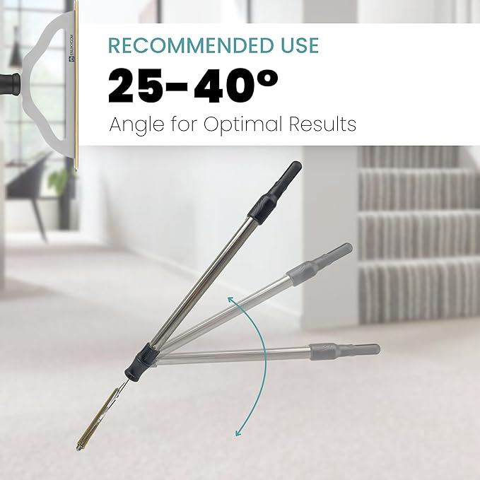 Pet Hair Remover Broom for Low Pile Carpet, Rugs, Stairs – 60" Adjustable Long Handle Carpet Rake for Pet Hair Removal – Includes Wall Clamp – Dog & Cat Hair Removal Tool