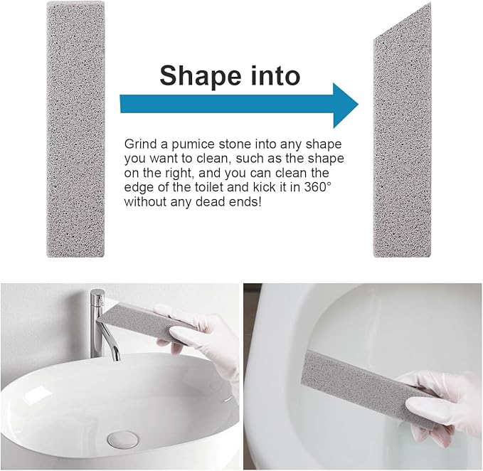 Herda 16 Pack Pumice Stone Toilet Bowl Cleaning, Powerfully Pumice Stick for Toilet Cleaning Hard Water Rings, Calcium Buildup, Rust, Pumice Stone for Cleaning Stove, Tub, Grill, Swimming Pool, Sink