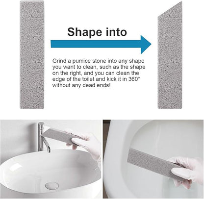 Herda 10 Pack Pumice Stone for Toilet Bowl Cleaning, Powerfully Pumice Stick for Cleaning Hard Water Rings, Calcium Buildup, Rust, Pumice Bar for Toilets, Bathtubs, Grills, Swimming Pools, Sinks