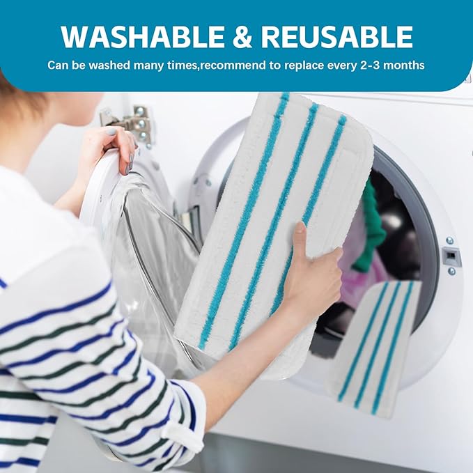 Steam Mop Pads Compatible with Black+Decker Steam Mop SM1600, SM1610, SM1620, HSM13E1, HSMC1300FX, HSMC1321, HSMC1361SG SMP20 - Washable Pads Replacement for Floor Cleaning - 8Pack