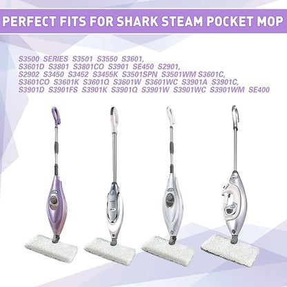 Tidy Monster 2 Pack Microfiber Steam Mop Replacement Pads for Steam Pocket Mops S3500 Series S3501 S3601 S3550 S3901 S3801 SE450 S3801CO S3601D, Machine Washable Easy Cleaning Pads