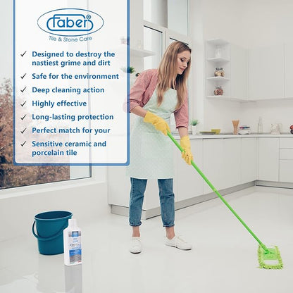 FABER Grout Cleaner, Heavy Duty Grout Cleaner for Every Kind Grout and Tile Joints - Friendly and Safe Cleaner - Removes/Deep Cleans Dirt, Grease, & Grime - Safe for All Alkali-Resistant Surfaces