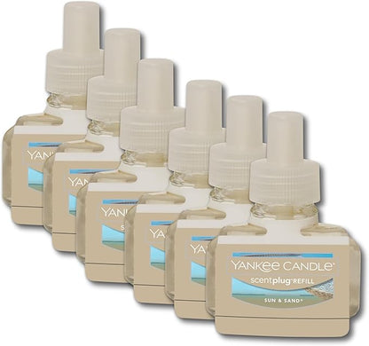 Yankee Candle ScentPlug Refill, Sun & Sand Tropical Citrus & Lavender, Home Air Freshener Plugin for Continuous Fragrance, Odor Neutralizing Scented Oil, 0.625 Ounce (Pack of 6)