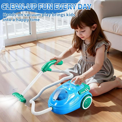 Toy Cleaning Set for Toddlers 1-3, Kids Cleaning Toy with Toddler Vacuum Cleaner, Toy Washing Machine, Small Iron, Light and Sound, Pretend Play Birthday Gifts for 3 4 5 6 7 8 Year Old Girl