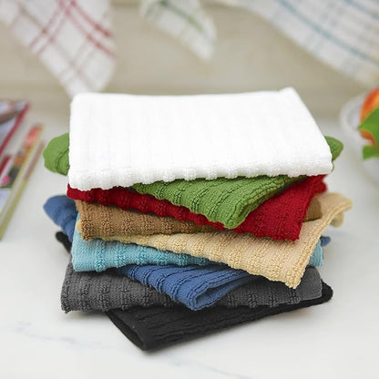 Ritz Royale Collection 100% Combed Terry Cotton, Highly Absorbent, Kitchen Dish Cloth Set, 13-3/4" x 12", 3-Pack, Solid, Mocha