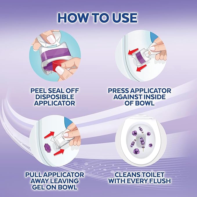 Lysol Automatic Toilet Bowl Cleaner, Lavender, (Pack of 4, 24 Count Total)
