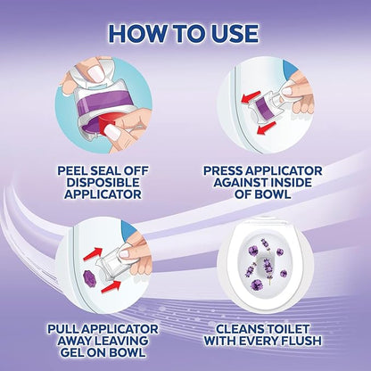 Lysol Automatic Toilet Bowl Cleaner, Lavender, (Pack of 4, 24 Count Total)