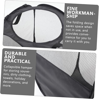 GLEAVI -resistant Folding Laundry Hamper Mesh Pop up Basket Large Capacity Clothes Organizer Storage Pouch