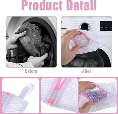 5 Pcs Anti-Sticking Laundry Pod Storage Bag Portable Laundry Pods Dissolution Protection Bag Scent Beads Bags Small Foldable Mesh Laundrys Durable Storage Bags for Pods Scented Beads
