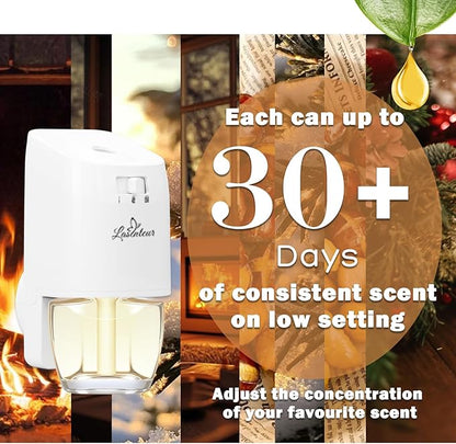 Plug In Refills Air Freshener, Winter Scents with Fireside Ember, Winter Morning, Roasted Chestnuts, Christmas Wreath - 12 Count, 7.92 Fl Oz - Compatible with Air Wick & Glade, Not Include Glade Plus