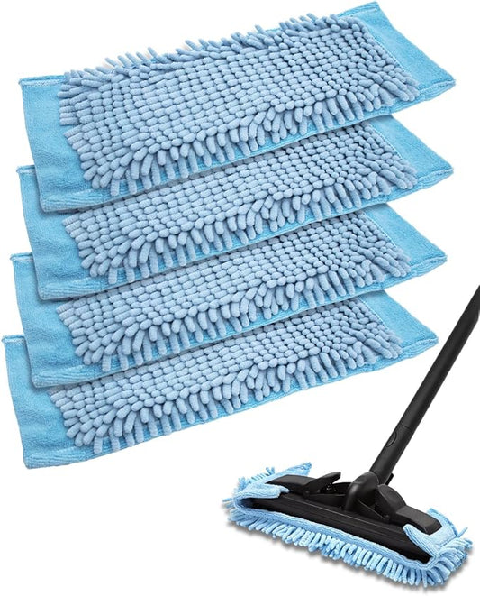 Steam Mop Pads Compatible with Wagner Spraytech Steam Cleaner for Home(905e, 915e, 925e), Reusable Chenille Steam Cleaner Pads Compatilbe with TVD/STEAMBOT and More Steamer Mop (4 Pack)