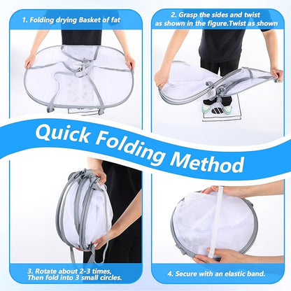 3Pack Sweater Drying Rack Flat Mesh Foldable, 3 Tier Folding Clothes Mesh Dryer Flat with Fixing Band, Large Hanging Collapsible Drying Racks for Laundry Indoor T-Shirt Swimsuit Sweater Underwear