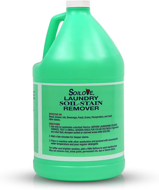 Stain Remover for Clothes – Soilove (128oz) – Powerful Triple-Acting Formula Clings, Penetrates and Lifts Tough Stains like Blood, Grease, Grass, & More – Prewash for Clothes