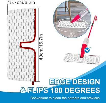 Microfiber Spray Mop Pads Compatible with Promist MAX Spray Mop, Mops Refills for Ocedar Replace Head Replacements, Double Sided Usable Pads for Dry Wet Floor Cleaning (4 Pack Grey)