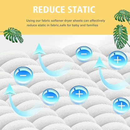 Fabric Softener Sheets, 160 Sheets Laundry Softening Strips, Fresh Scent, Perfect for Home, Dorms, Travel