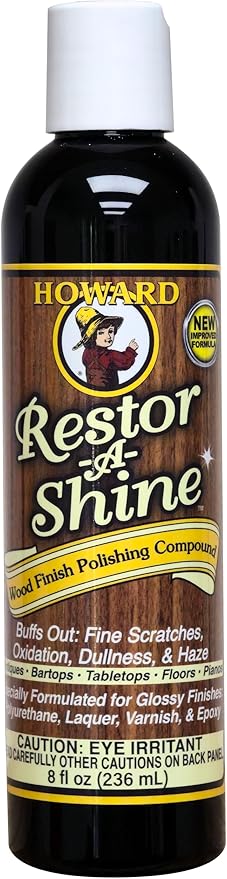 Howard Products Hardwood Floor Polish - Restor-A-Shine Wood Polisher for Furniture, Polishing Compound, Polish Compound, 8 oz