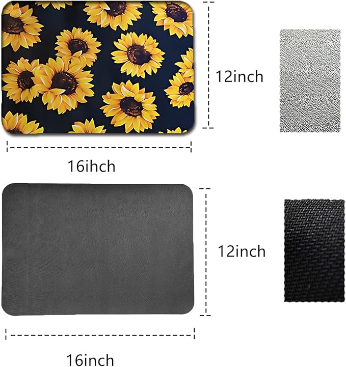 Dish Drying Mat Foldable Fall Kitchen Drying Mat Absorbent Sink Mat Multi-Purpose Coffee Pad Easy To Clean,Kitchen Gadgets,sunflower decor(sunflower) (12*16inches)