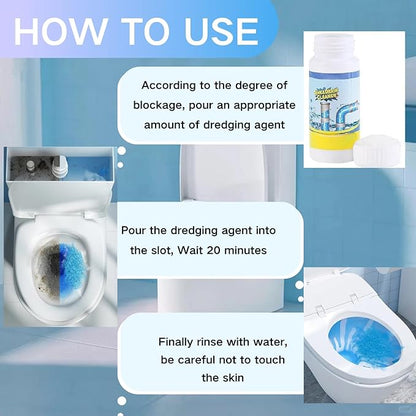 2Pcs Wild Tornado Pipe Dredge,Powerful Sink and Drain Cleaner Powder,For Quick Foaming Cleaning Agent For Kitchen, Bathroom & Toilet Pipes (2)